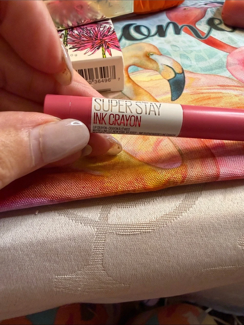 Stila Orange Quilted Cosmetic Clutch with Pink Makeup Accents